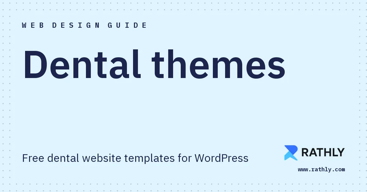 Rathly cover for Dental themes, Free dental website templates for WordPress